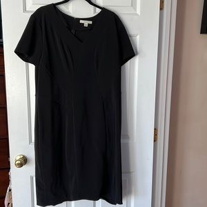 Sejour textured black tailored dress.